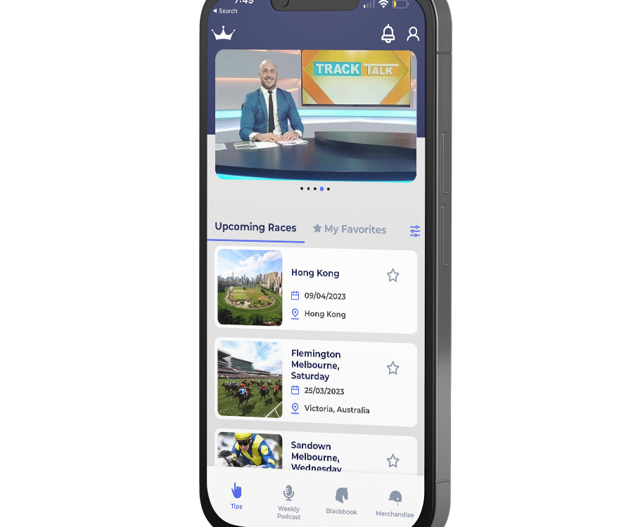Mobile Phone with Jig Racing App on the Screen